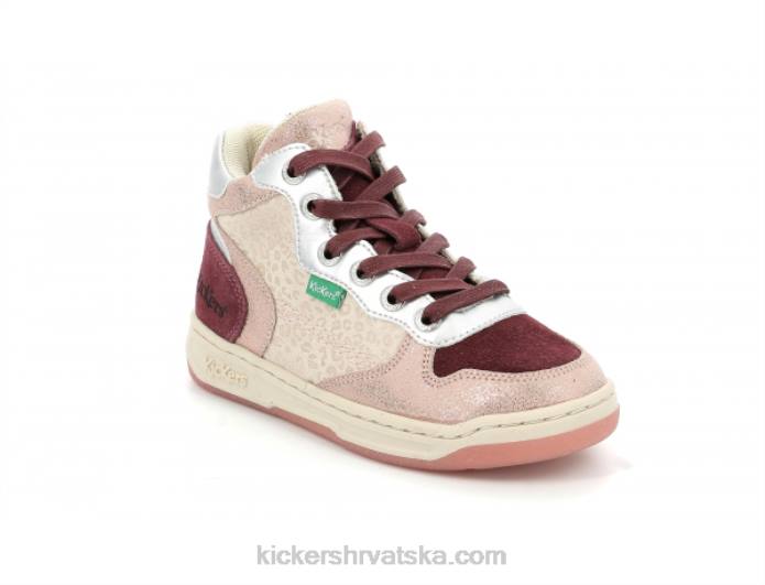 kicklax ružičasti bordo leopard djeca Kickers22XJ946